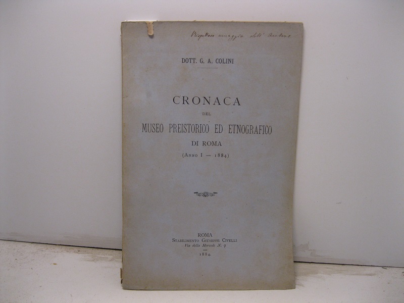 Cronaca del Museo preistorico ed etnografico di Roma (anno I-1884)